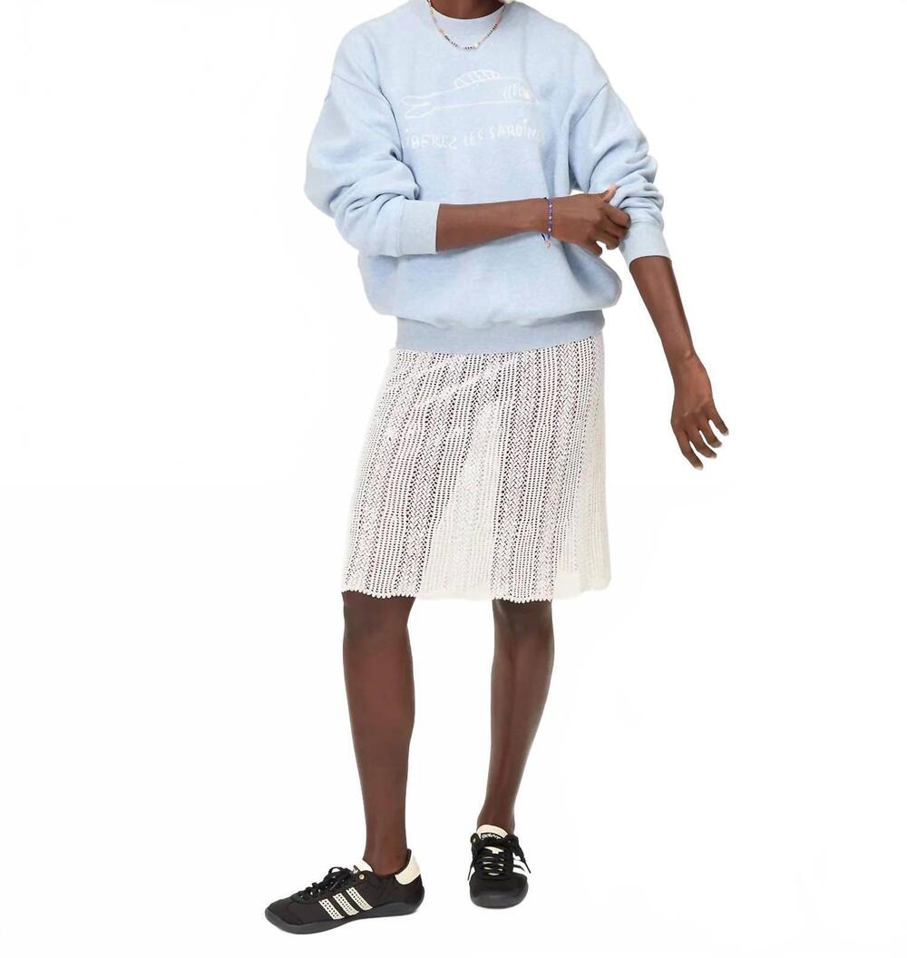 NEW CLARE V. oversized embroidered sweatshirt in heather blue